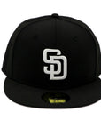 New Era San Diego Padres Fitted Black White Logo