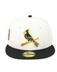 St. Louis Cardinals 59FIFTY Fitted Cap – Cream/Black (Busch Stadium Side Patch)