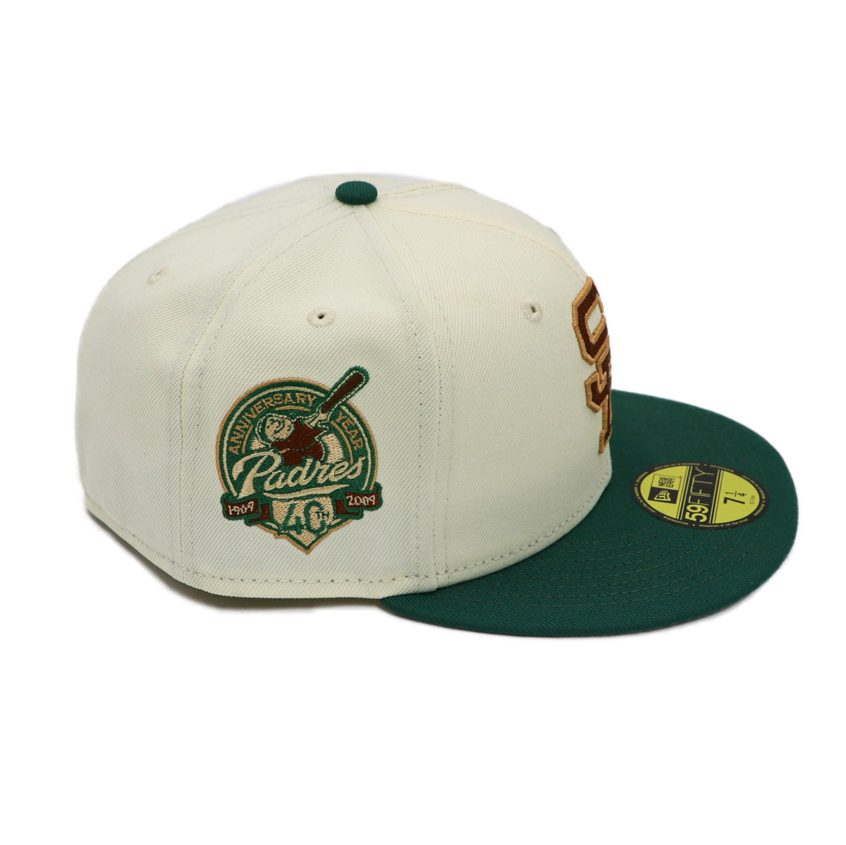 New Era 59FIFTY San Diego Padres Camp Fitted Hat Chrome White Green