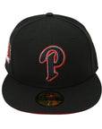 Philadelphia Phillies Black & Red Fitted Cap