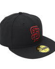 New Era San Diego Padres Black Pop Outline 59FIFTY Fitted Hat