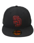 New Era San Diego Padres Black Pop Outline 59FIFTY Fitted Hat