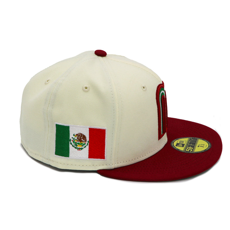 Mexico New Era 59FIFTY World Baseball Classic 2-Tone Maroon/Chrome Fitted Hat 71/2