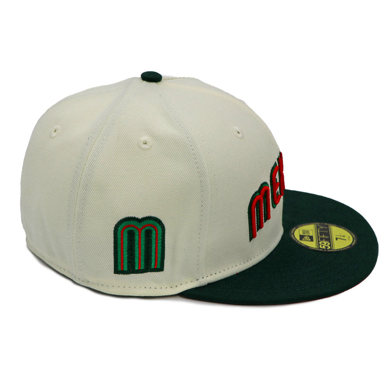 Mexico Script New Era 59Fifty WBC 2-Tone Green/Chrome Fitted Hat