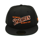 New Era 59Fifty San Diego Padres Vintage Script Orange/Black Fitted Hat