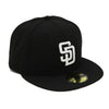 NewEra 59Fifty San Diego Padres Black/White Logo Fitted Hat