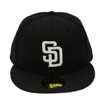 NewEra 59Fifty San Diego Padres Black/White Logo Fitted Hat