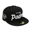 New Era 59Fifty San Diego Padres Vinage Script Petco Park Black Fitted Hat