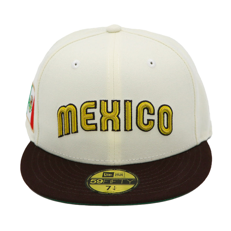 Mexico New Era 59Fifty WBC 2-Tone Stone/Brown Fitted Hat