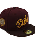 NewEra 59Fifty Chicago Cub Script 2-Tone Maroon/Brown Fitted Hat