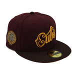 NewEra 59Fifty Chicago Cub Script 2-Tone Maroon/Brown Fitted Hat