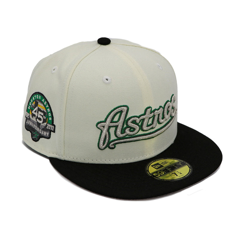 Newera 59FIFTY Houston Astros 2-Tone Chrome/Black Fitted Hat 75/8
