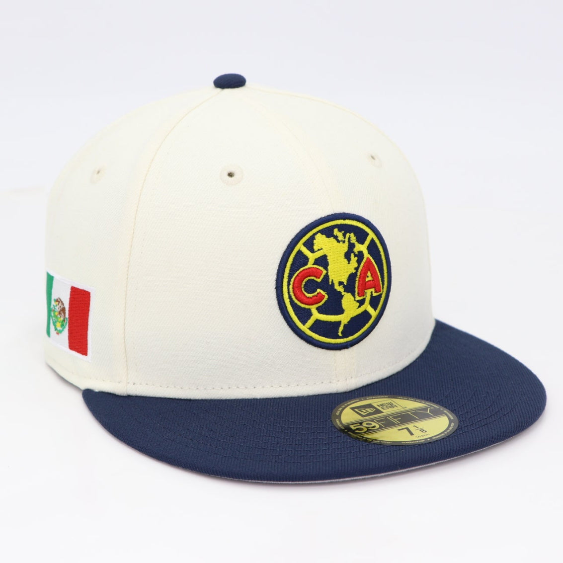Club América New Era 59FIFTY Fitted Hat – Chrome White/Navy