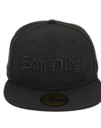 San Diego Padres Black Metallic 59FIFTY Fitted Hat