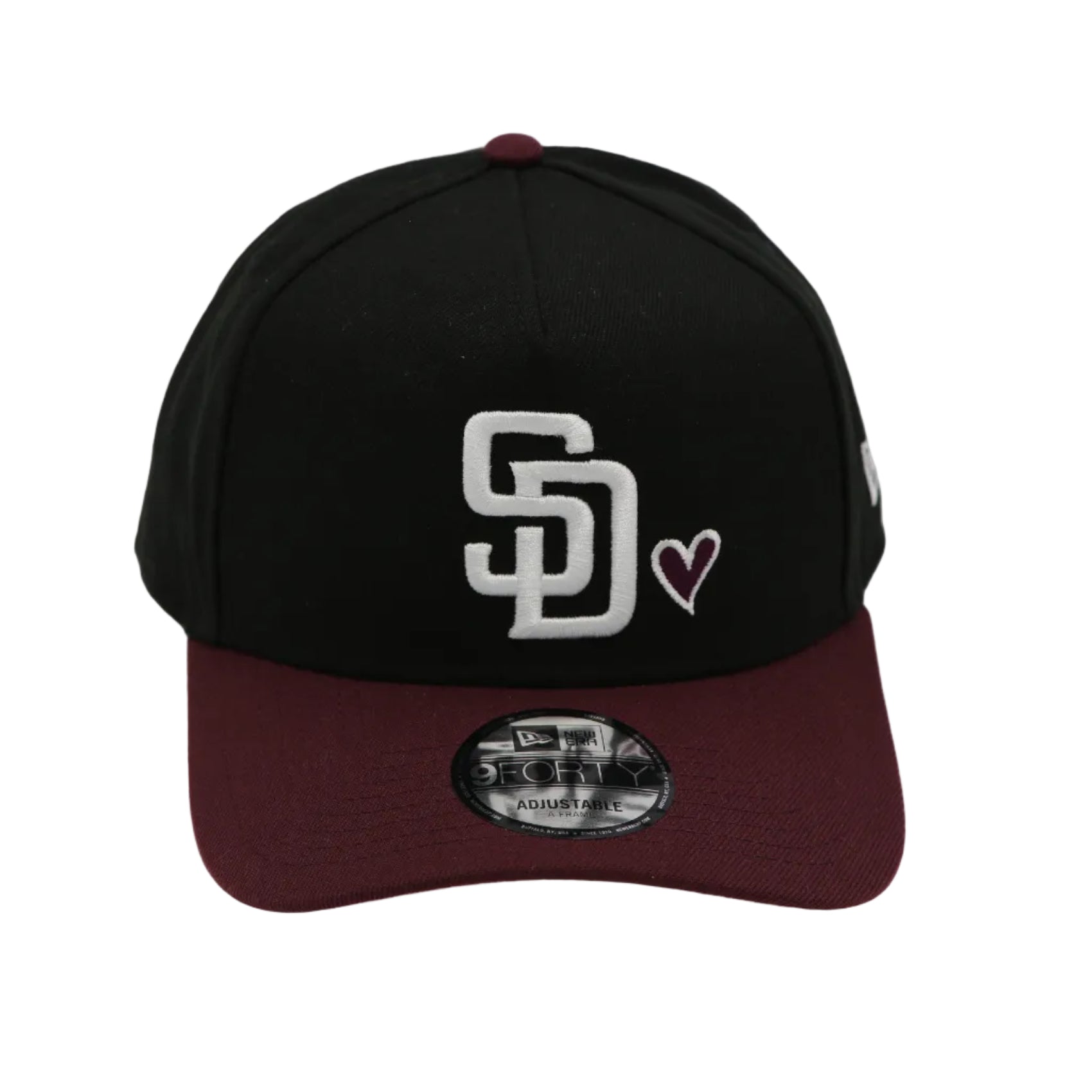 9FORTY San Diego Padres Heart Black &amp; Maroon Snapback Cap