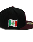 Mexico New Era 59Fifty 2-Tone Corduroy Black/ Maroon Fitted Hat