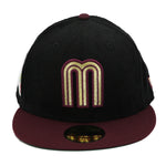 Mexico New Era 59Fifty 2-Tone Corduroy Black/ Maroon Fitted Hat
