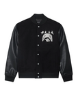Reason International Rhinestone Vegan Leather Varsity Jacket