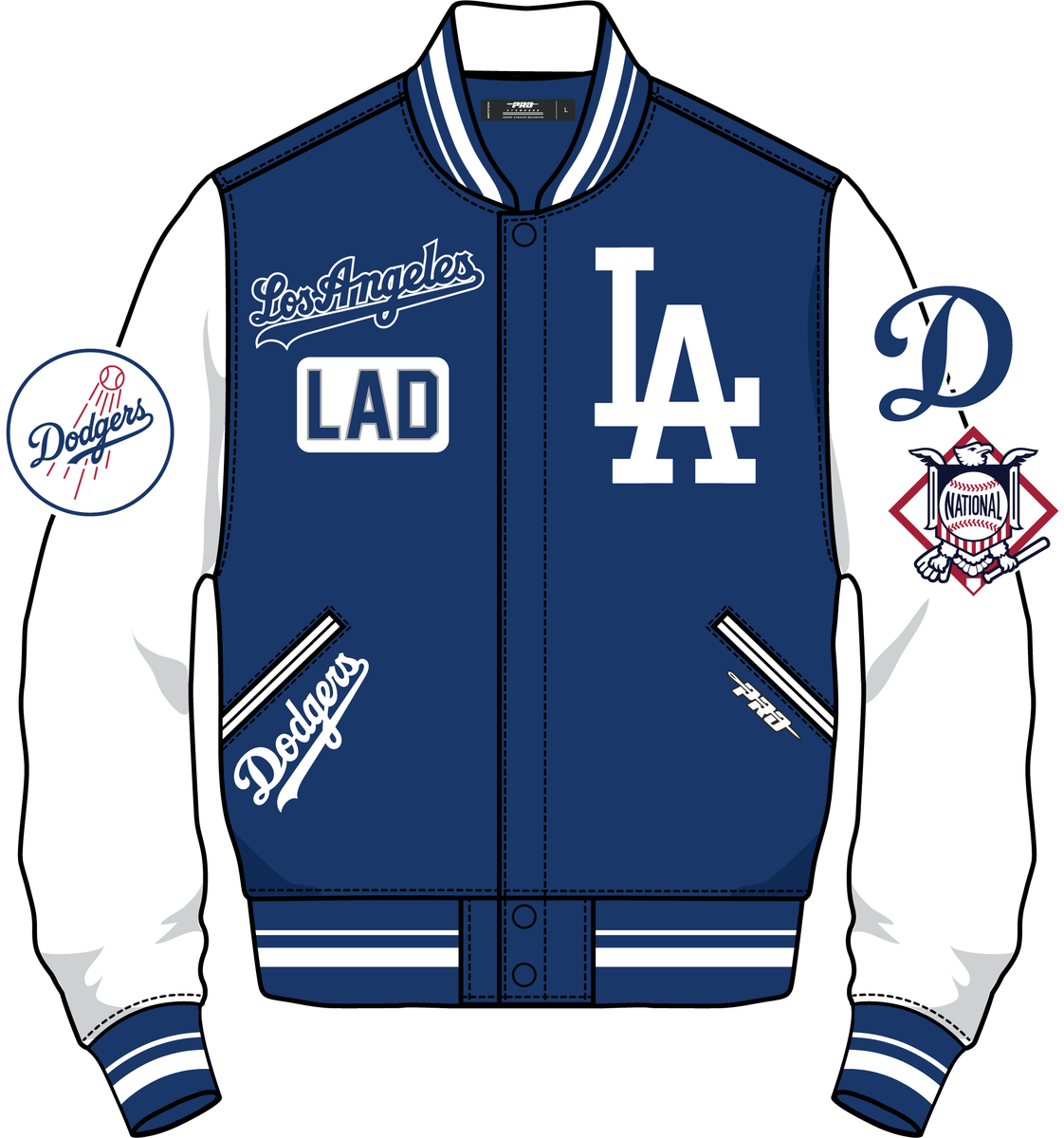 LA Dodgers Wool Varsity Jacket  - BLUE/WH