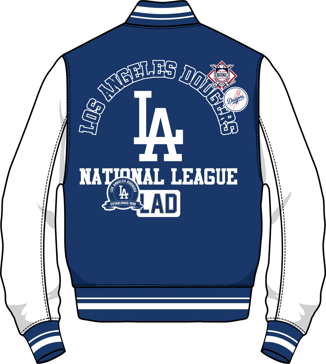 LA Dodgers Wool Varsity Jacket  - BLUE/WH