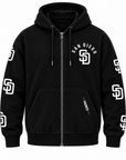 San Diego Padres All Pro Men's Drop Shoulder Full Zip Hoodie