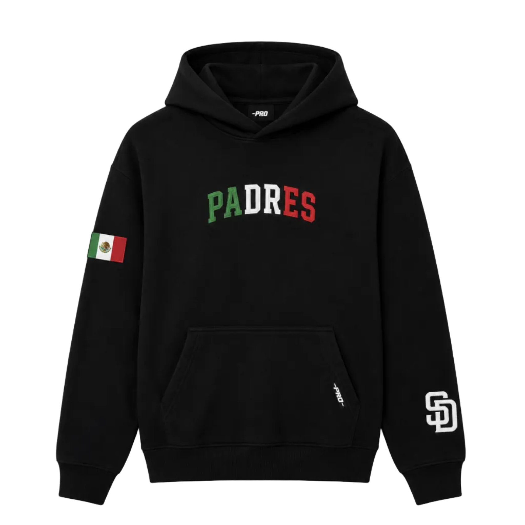 San Diego Padres Men's Wingspan Drop Shoulder Fleece Hoodie - Black