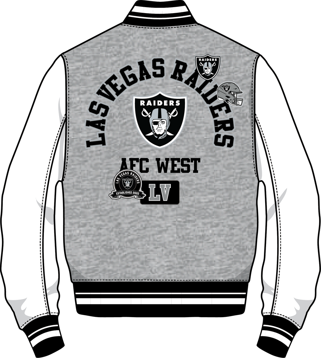 LVegas Raiders WoolVrsity Jckt FOR6410384 - GREY/WHT