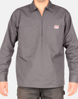 Short Sleeve Plaid 1/2 Zip Shirt