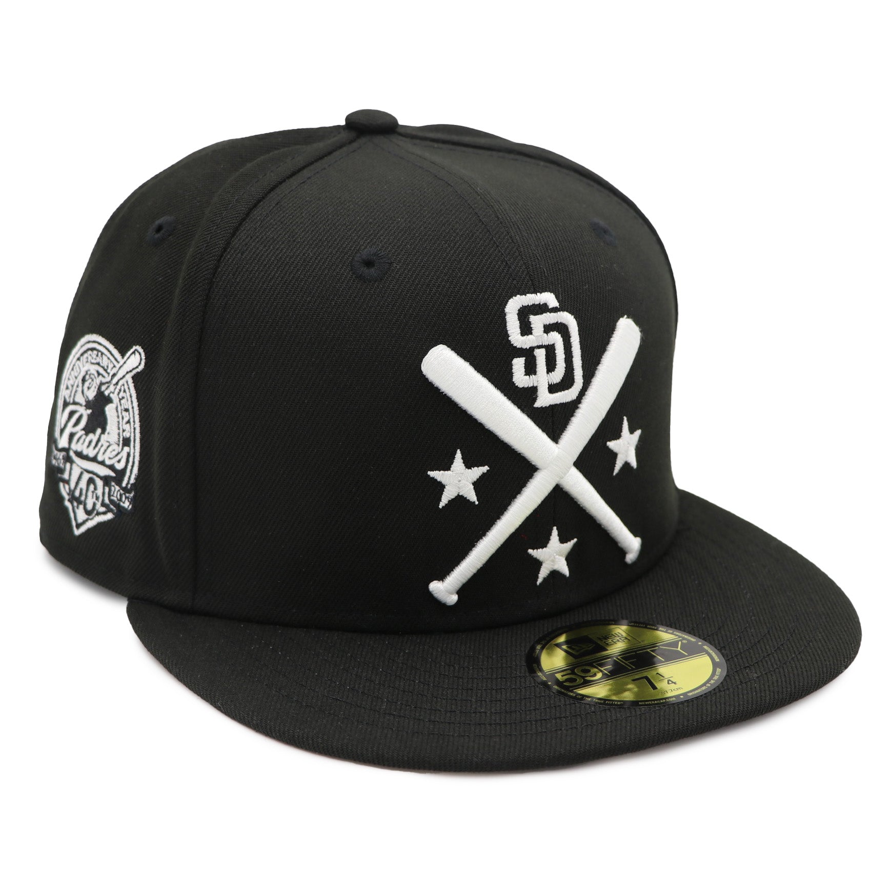 SD Padres 40aniv SidePtch Blk Grey UnderBrim 70811350