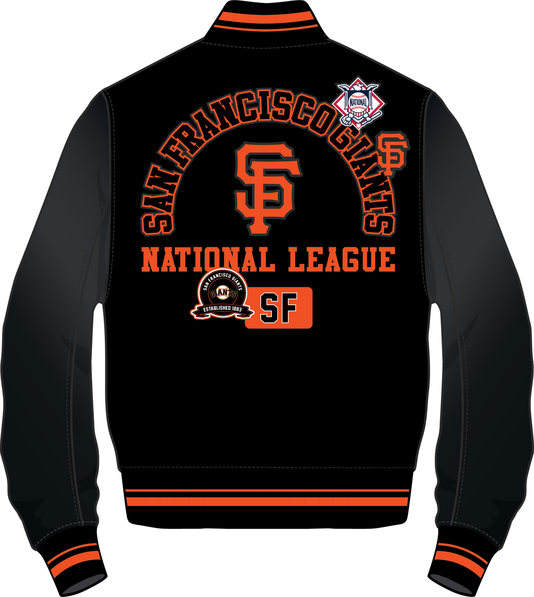 SF Giants Wool Varsity Jacket LSG6314620 - BLK/OR