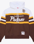 Mitcheal&AndNess Spring26 San Diego Padres Retro Pullover Hoodie – Brown & Gold