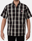Short Sleeve Plaid 1/2 Zip Shirt