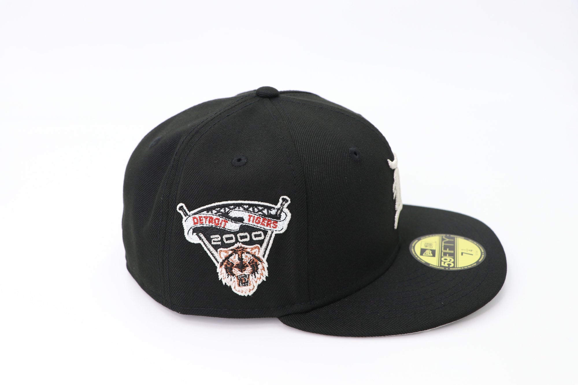 Black cap with a logo on a white background