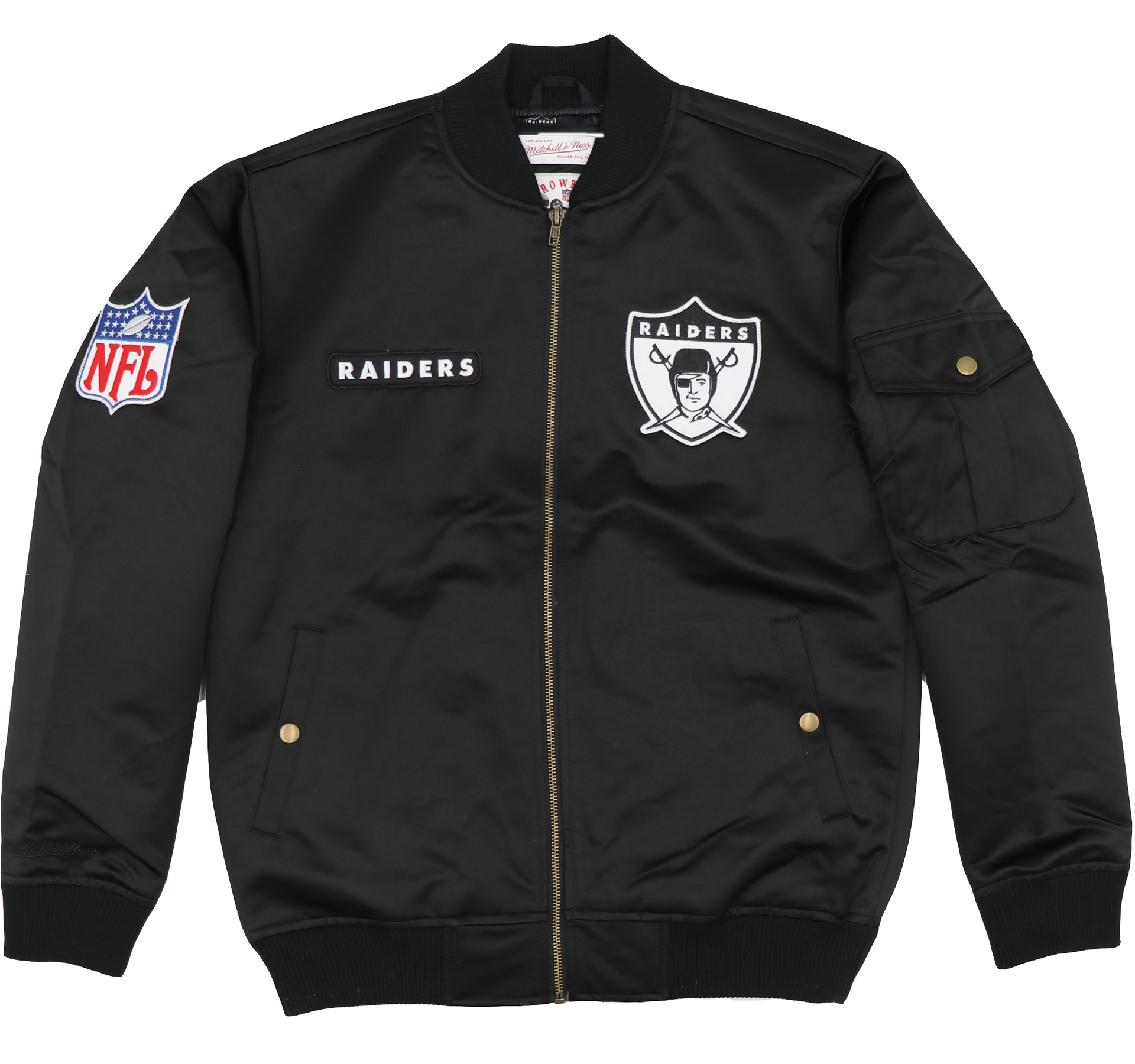 Mitchell & Ness Las Vegas Raiders Satin Bomber Jacket – Caliwearsd