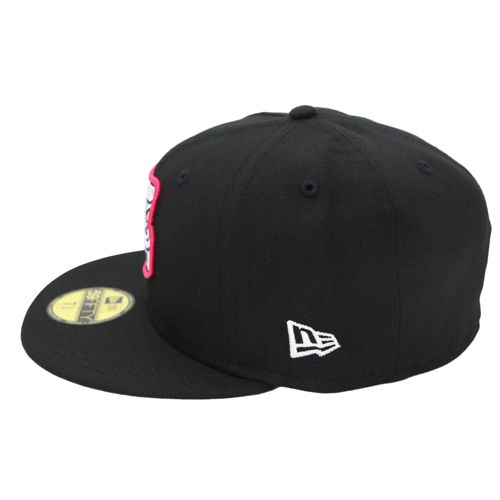 Black baseball cap with New Era logo on a white background