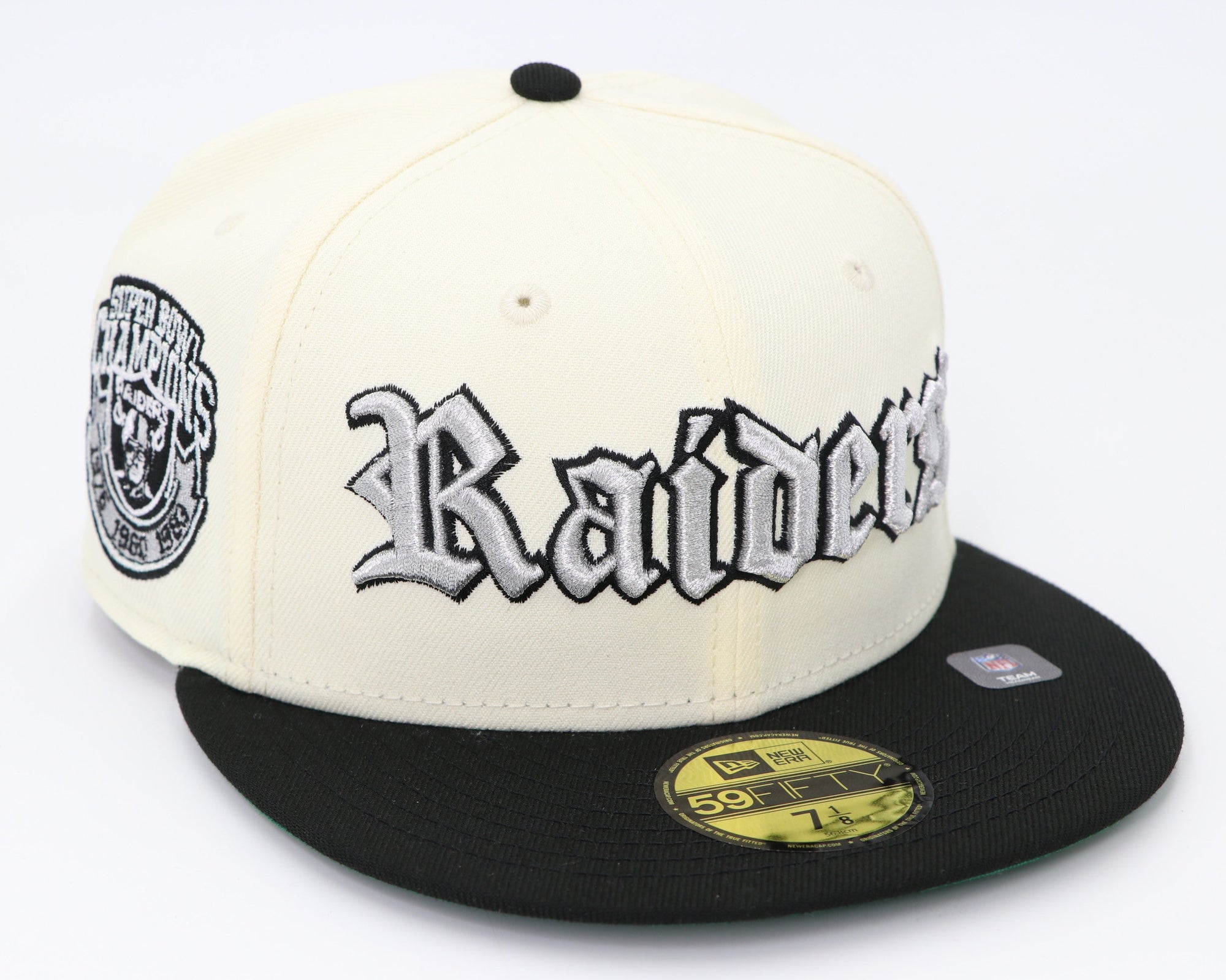 Baseball cap with 'Raider' text and logo on a white background