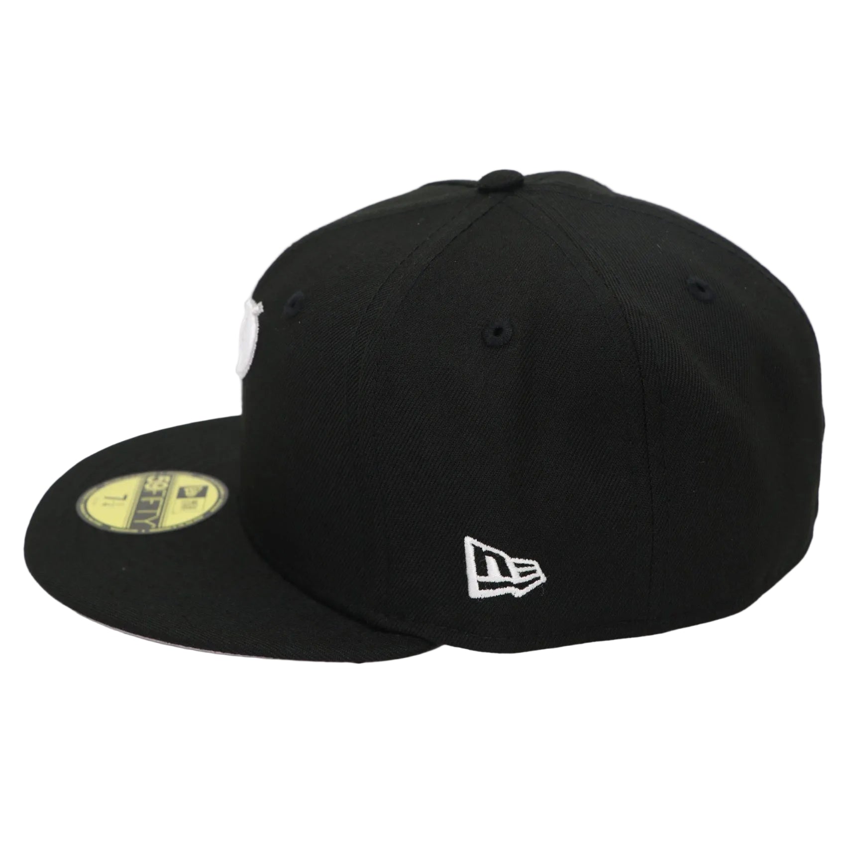 Black cap with New Era logo on a white background