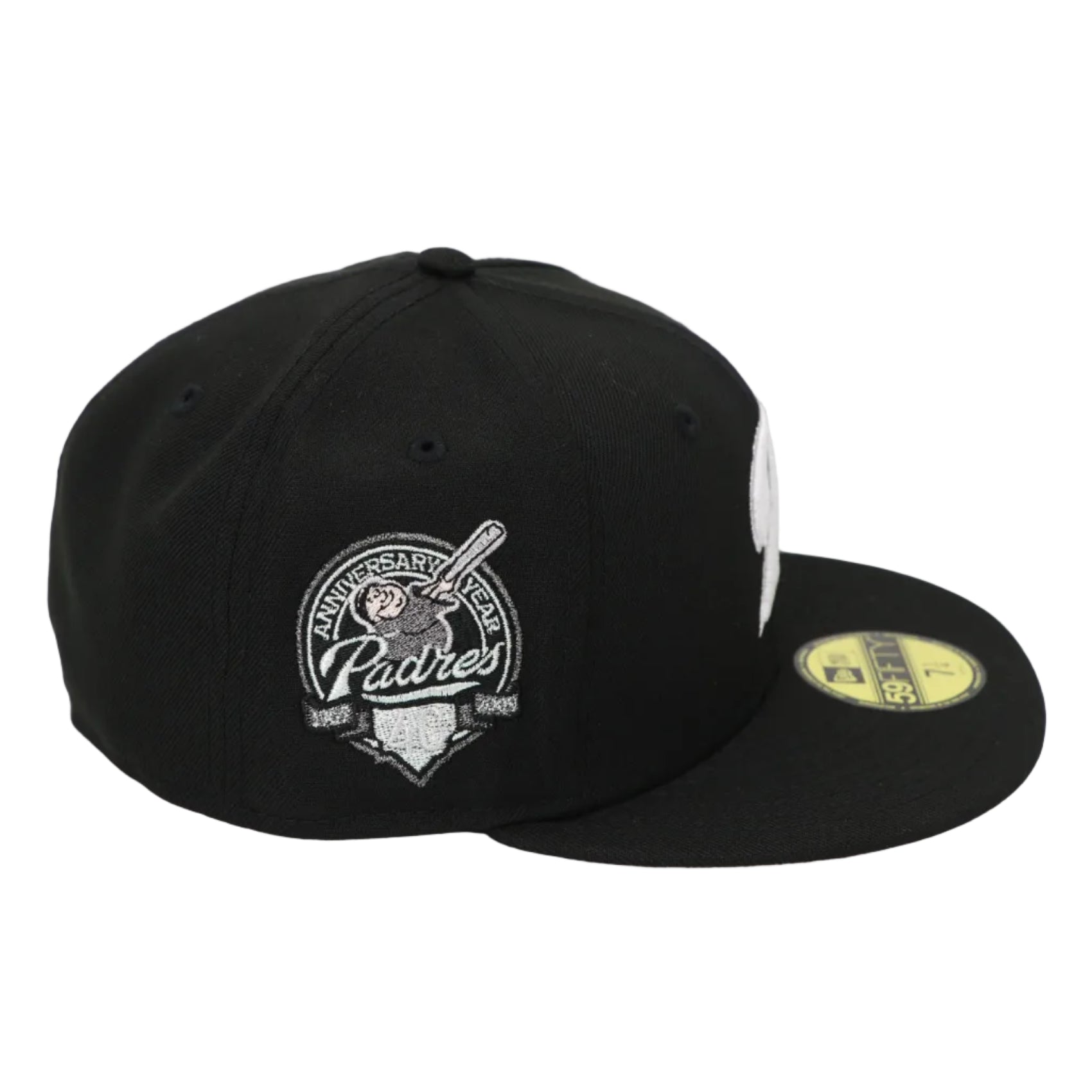 Black cap with a logo on a white background