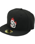 San Diego Padres Red Flame Logo Baseball Hat