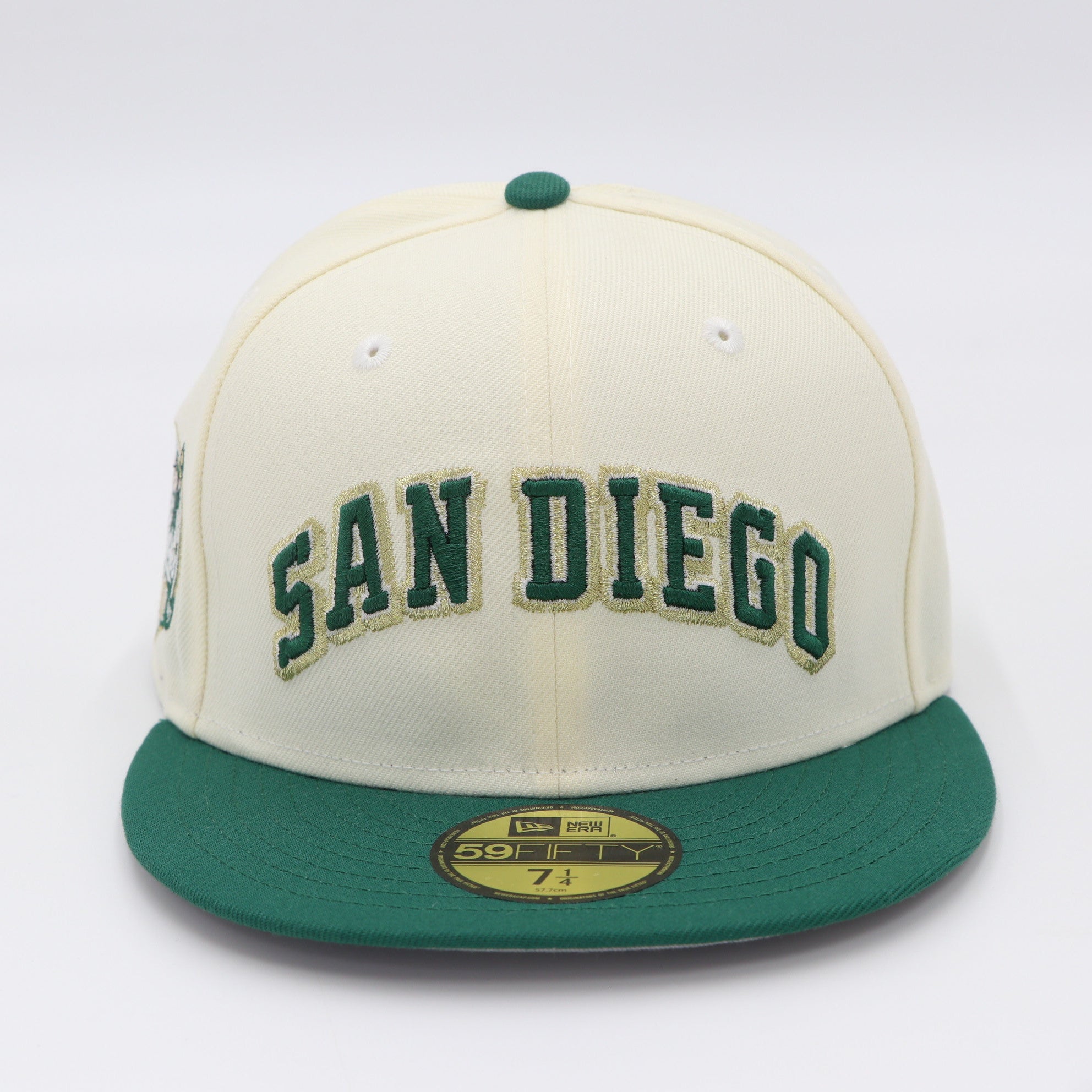 Baseball cap with 'San Diego' text on a white background